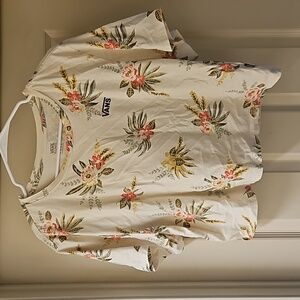 Vans floral crop tee size XL